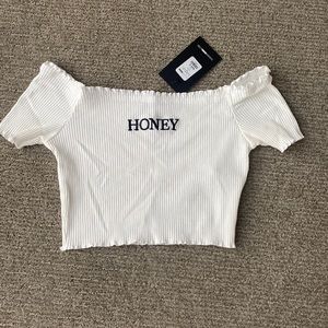 Honey off shoulder crop top